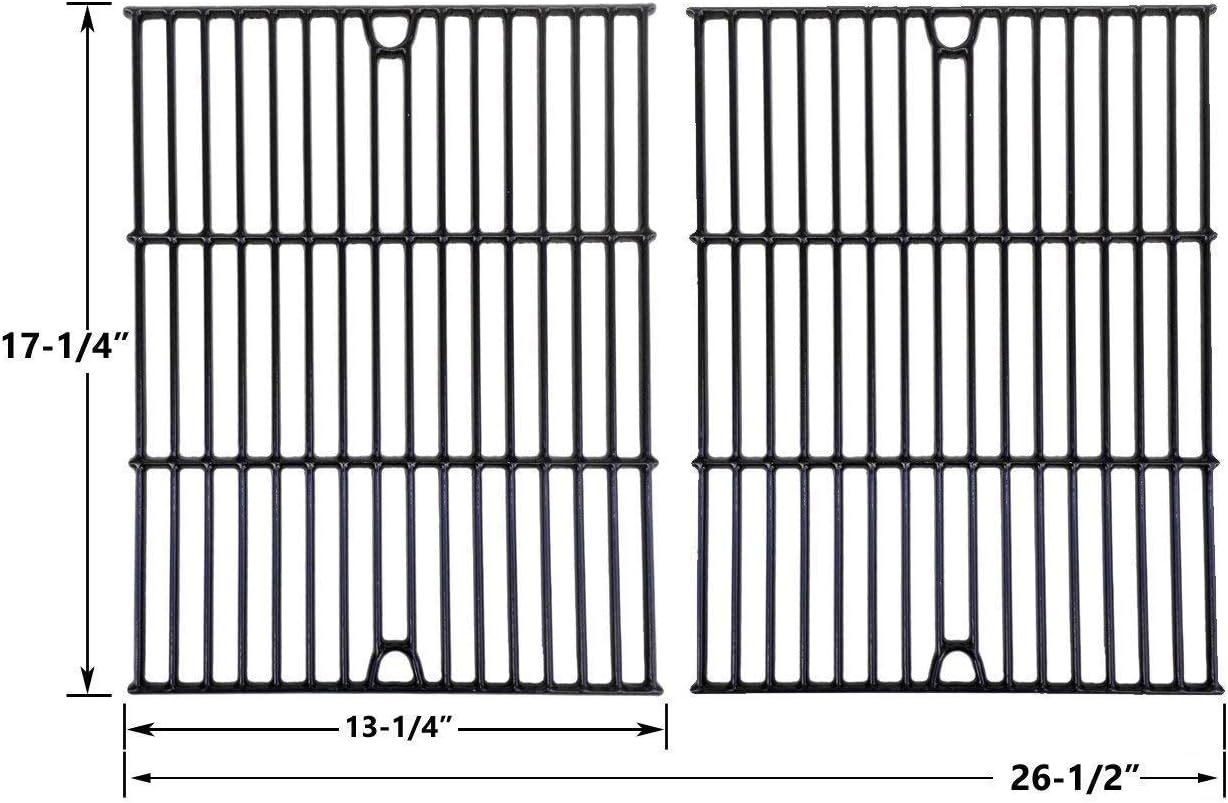Porcelain Cast Iron Cooking Grid Replacement for Charbroil 463411512, Kenmore 122.16134110, 720-0773, Master Forge 1010037 and Nexgrill 720-0773 Gas Grill Models, Set of 2