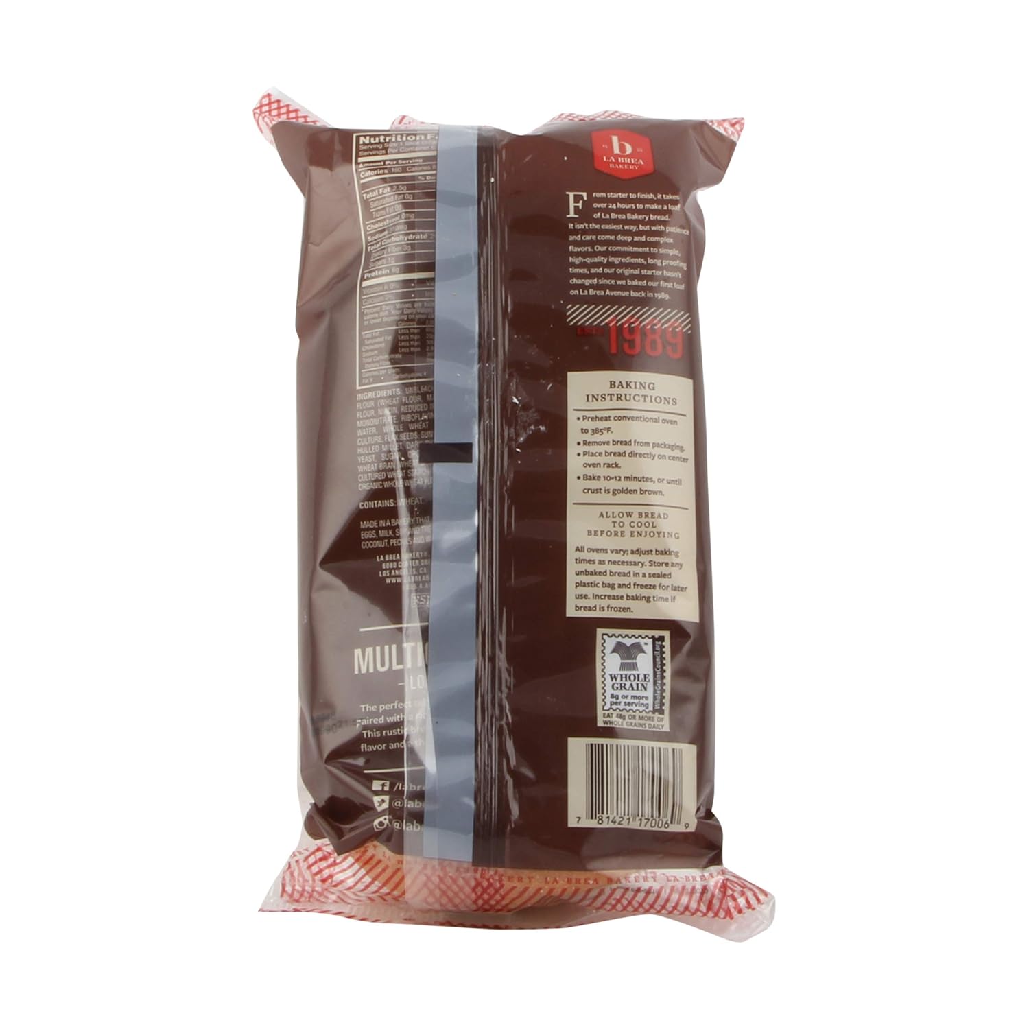 La Brea Bakery Take & Bake Multi Grain Loaf, 12 oz (Frozen)