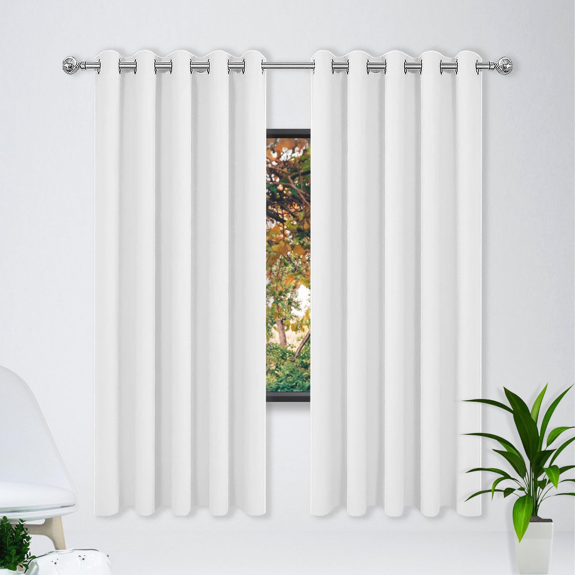 Rideau occultant doux esthétique blanc 100x125 rideau de chambre isolant thermique haut de gamme