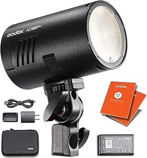 GODOX AD100 Pro Portable Flash Head Strobe Light Kit 100Ws Round Head TTL HSS Lightweight Portable Compact Off-Camera Flash Modelling Light + Dome Diffuser + 12 Month Extended Warranty Card (3 Yrs)