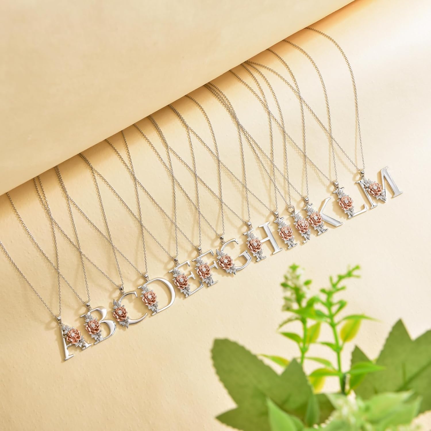 Diamond Initial Necklace for Women 925 Sterling Silver Initial Pendant Necklace with Lab Grown Diamonds Letter Necklace Jewelry Gifts for Her - Image 2