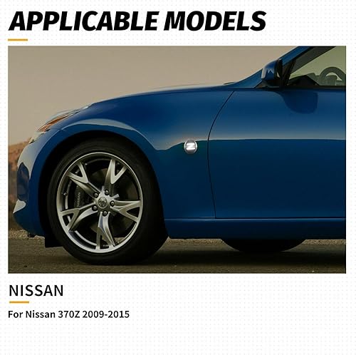 Miniatura 6 de GTINTHEBOX Luz de marcador lateral LED blanca ahumada secuencial dinámica para Nissan 370Z Z34 2009-2020, 2003-2009 350Z Z33, lámpara repetidora de