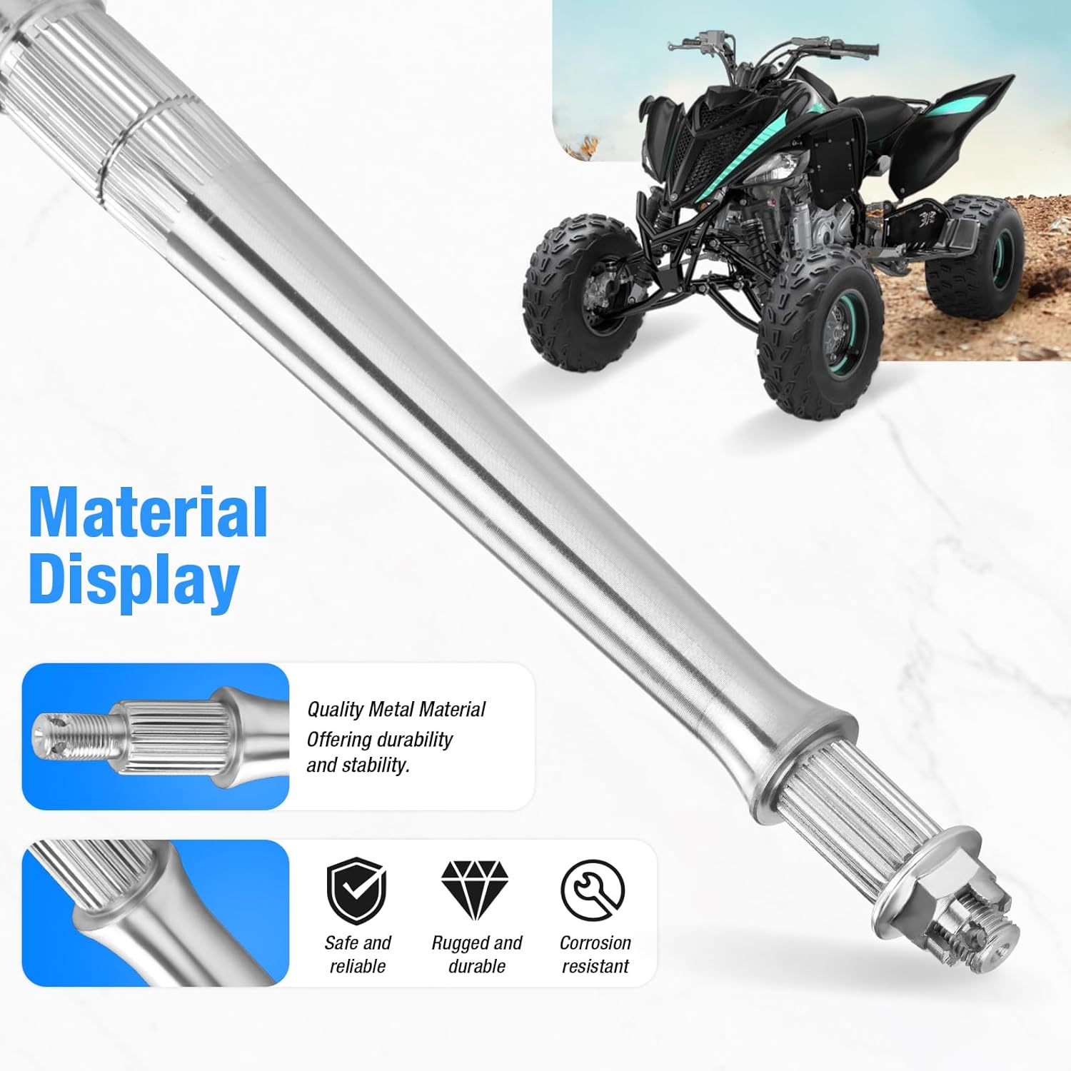 Rear Wheel Axle Shaft & Nuts for Yamaha Raptor 700 700R 2006-2025