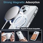 JETech Boîtier magnétique pour iPhone 15, Compatibilité avec MagSafe, Couverture de bumper de téléphone antichoc, résistant aux rayures, effacer le dos