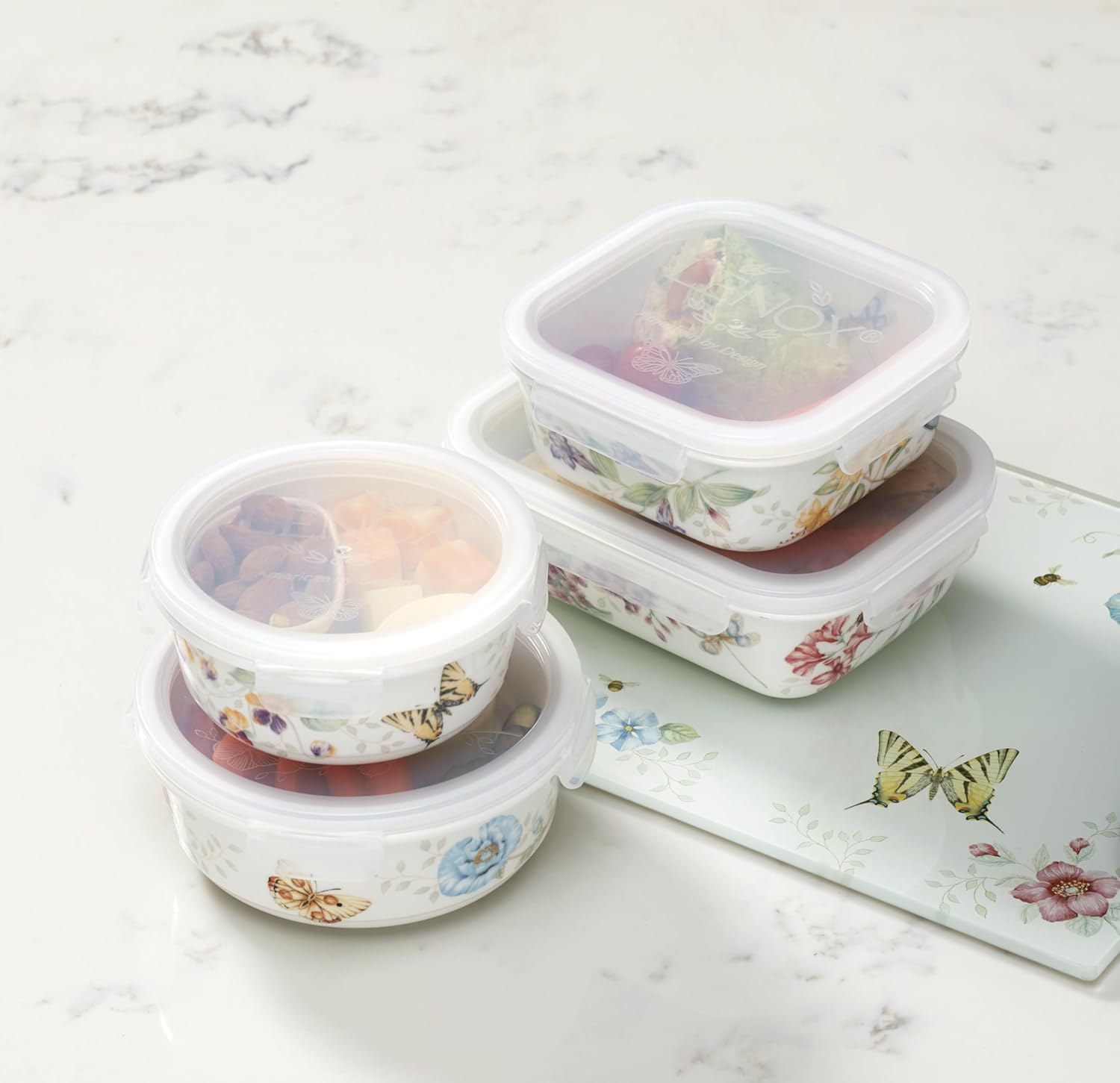 Lenox 824646 Butterfly Meadow Serve & Store Container, Small Container 6.25"D x 2.75"H