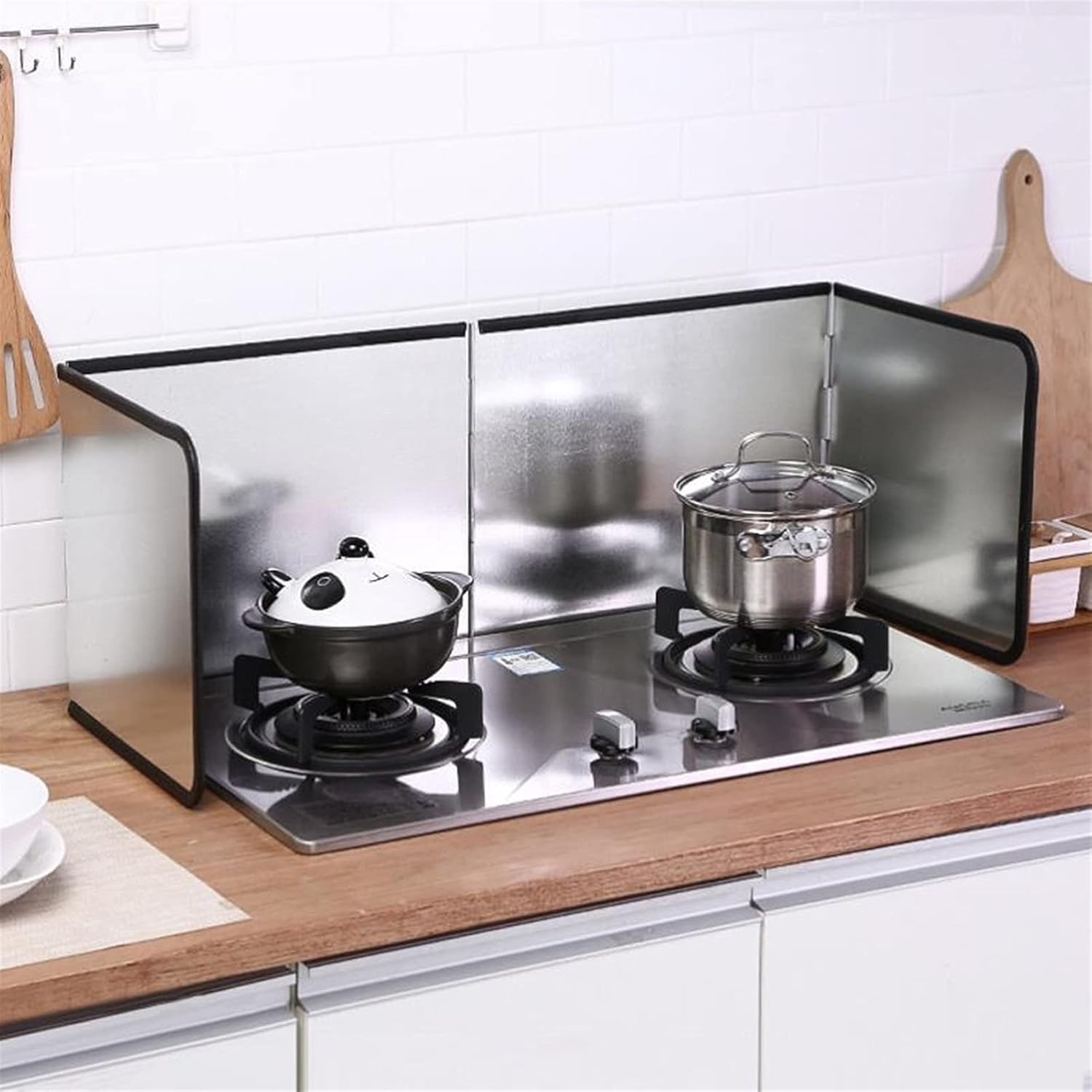 Kitchen Anti Splatter Shield Guard Oil Splash Baffle Oil Sided Splatter Guard Grease Splatter Screen Heat Insulation for Kitchen Stove Cooking Frying Protector Kitchen to(Size:133 * 30cm)