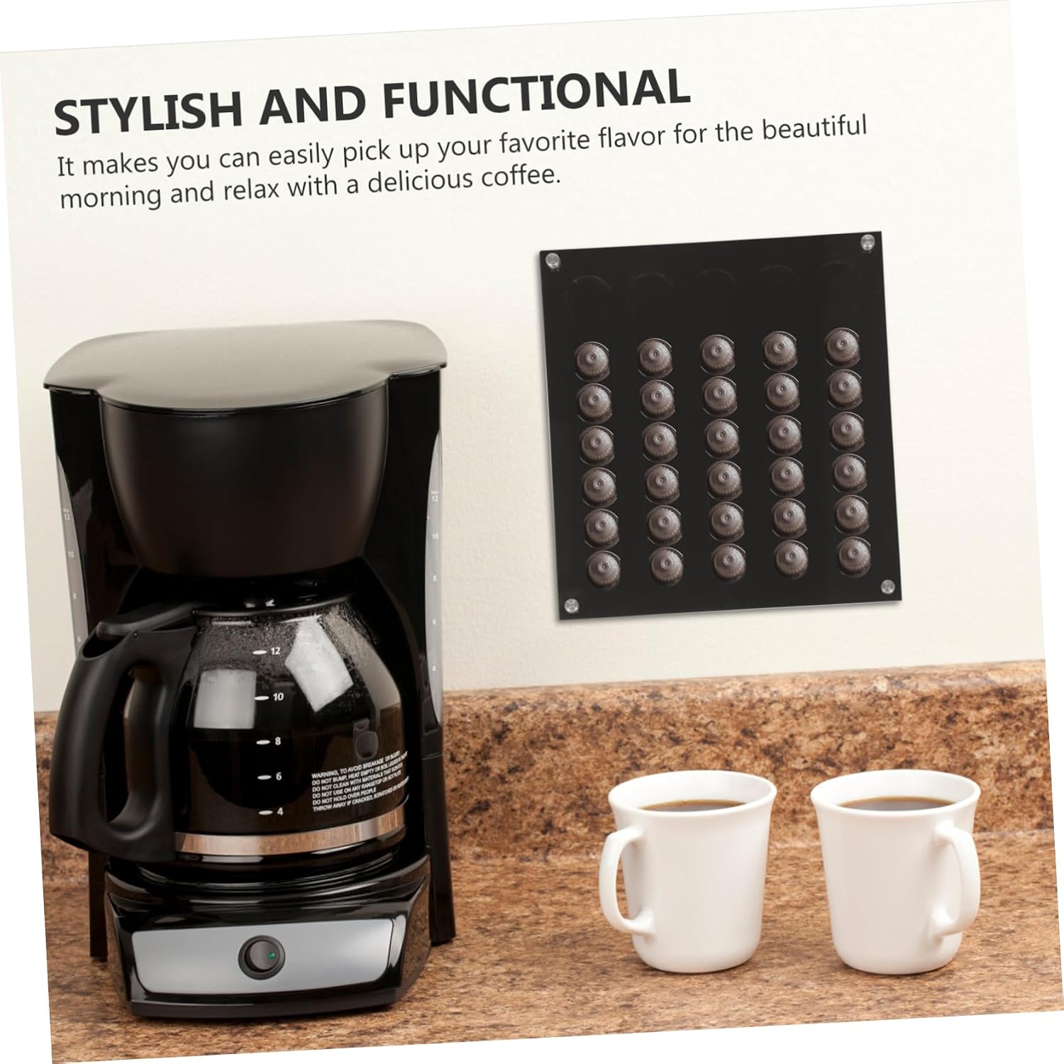 COLLBATH Wall-mounted Acrylic Coffee Capsules Rack Space-saving Organizer for Neat Countertops Transparent Design for Easy Access to Your Favorite Coffee