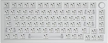Glorious PC Gaming Race GMMK Pro White Ice 75% TKL Tastatur - Barebone, ANSI-Layout, silber