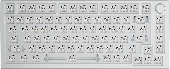 Glorious PC Gaming Race GMMK Pro White Ice 75% TKL Tastatur - Barebone, ANSI-Layout, silber