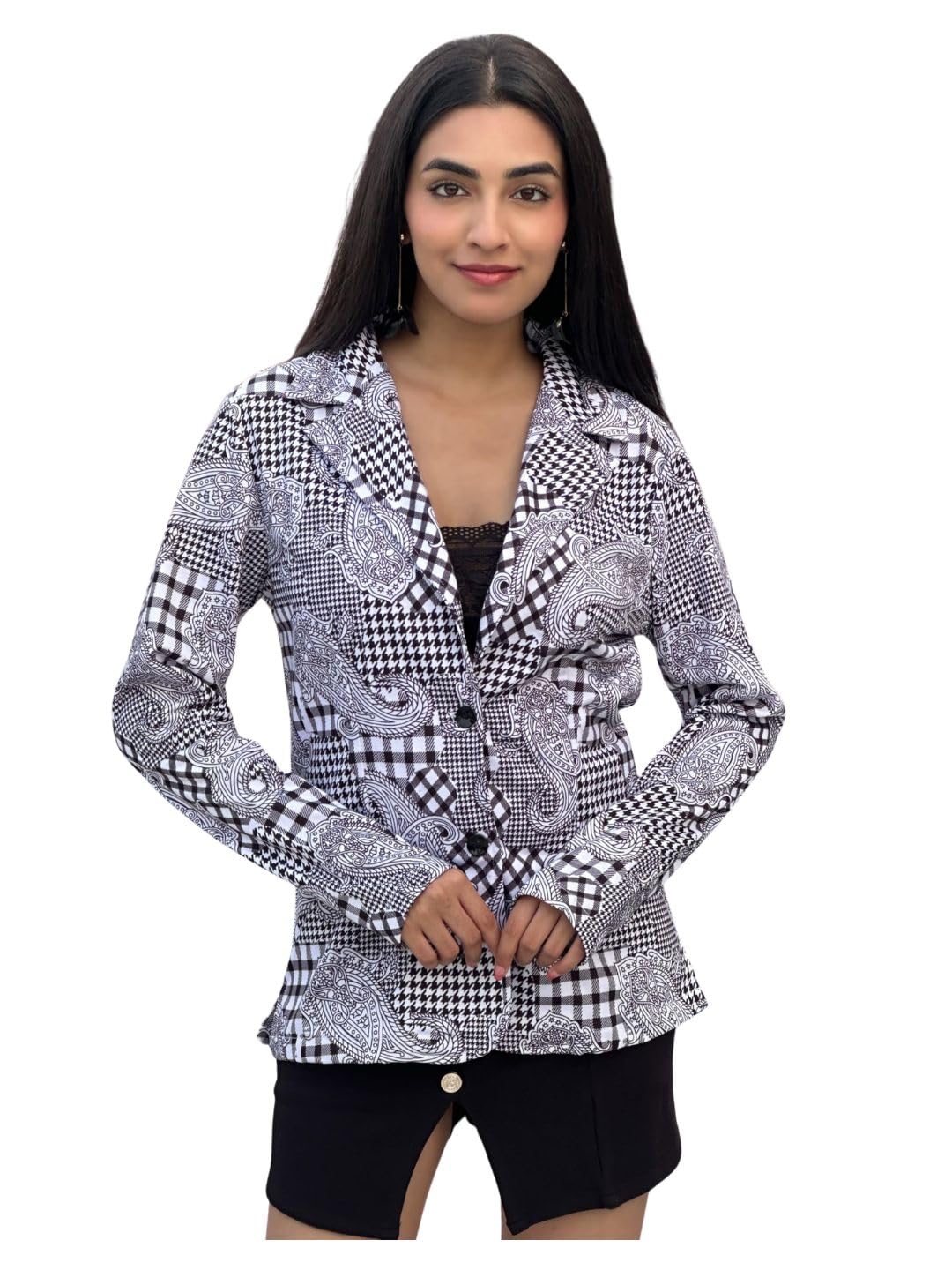 Women's Single Breasted Multicolor Fleece Blazer Regular Full Sleeve Blazer for Womens Soft & Breathable & Comfortable Outfits for Office, Casual, Festive & Party (11536)-image-45