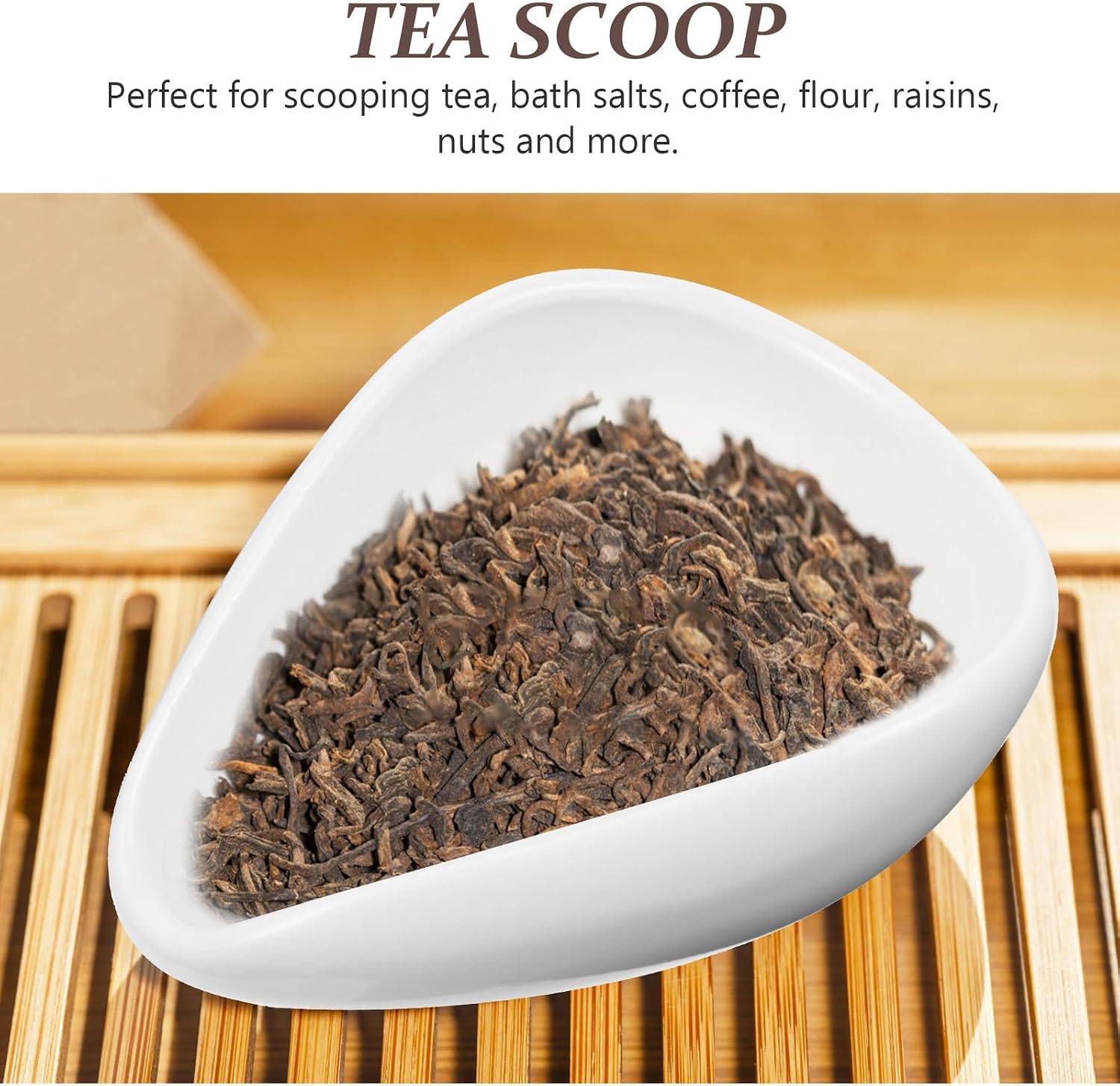Ceramic Tea Scoop Teaspoon for Home Tea House White