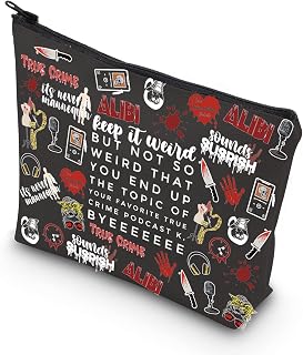 Morbid Crime Inspired Gift True Crime Club Makeup Bag True Crime Fan Zipper bag (BYEEEEEEE)