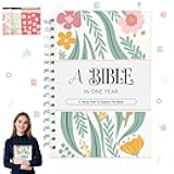 INTAOWYNN Premium Hardcover & Elegant Gift Bag: The Bible in a Year | Weekly Guided Hardcover Study Guide with Daily Reading Plan & Journaling Space