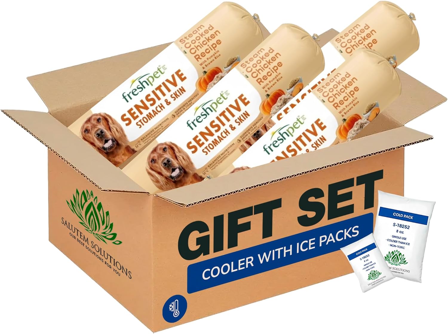 – Sensitive Stomach Dog Food Roll, Chilled Turkey & Rice Meal, Gift Set: 1.5 lb - Pack of 4 (Total 6 lb)