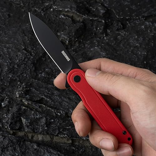 Miniatura 8 de OLITANS Cuchillo de bolsillo G040, hoja de acero D2 de 2.75 pulgadas, mango G10, pequeño cuchillo EDC con clip de bolsillo para hombres y mujeres,