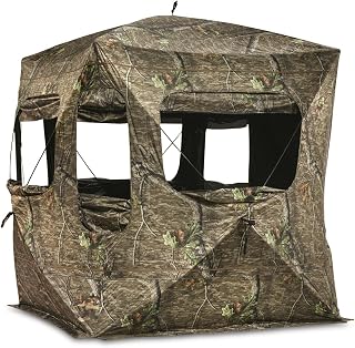 Guide Gear Field General 4-Star Hunting Ground Blind with Snow Support Pole, 1 Man Person Tent, Turkey, Duck, Deer Hunting Gear Equipment Accessories