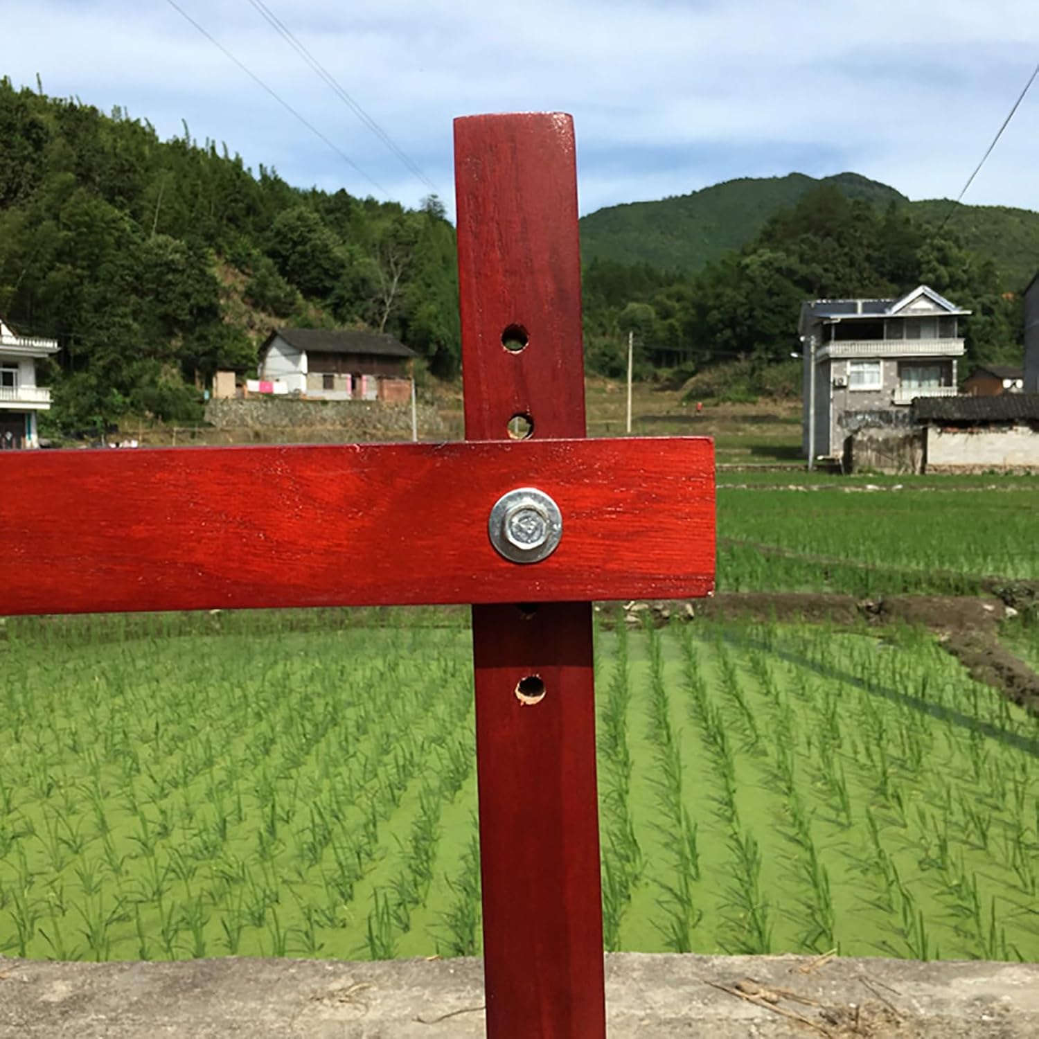 Martial Arts Traditional Kung Fu Training Dummy, Adjustable Height Strength Trainer Sport Target, Freestanding Wing Chun Wooden Dummy with Tripod Base