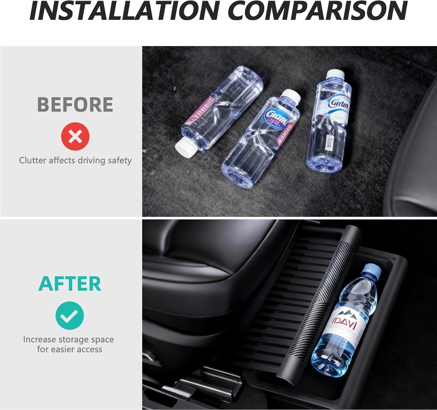 Upgraded Under seat Storage Tray with Lid for Tesla Model Y Juniper 2026, Hidden Under-Seat Organizer Box, Anti-Slip & Dustproof Design, Large-Capacity Interior Storage Accessories With Cover