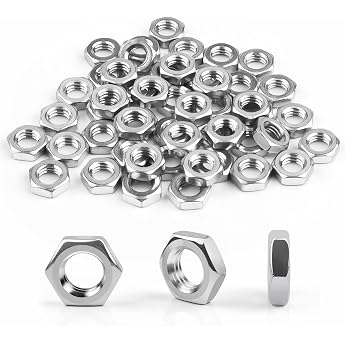 M5 Nuts Pack of 50 DIN439 Hexagonal Nut Stainless Steel Low Shape