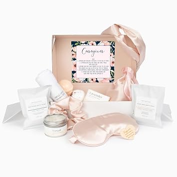 Dear Ava Luxury Spa Gifts for Women | Organic Self Care Anti Stress Relaxing Bath and Body Kit Set Basket Box for Her with Heartfelt Card | Appreciation Gifts for Caregiver