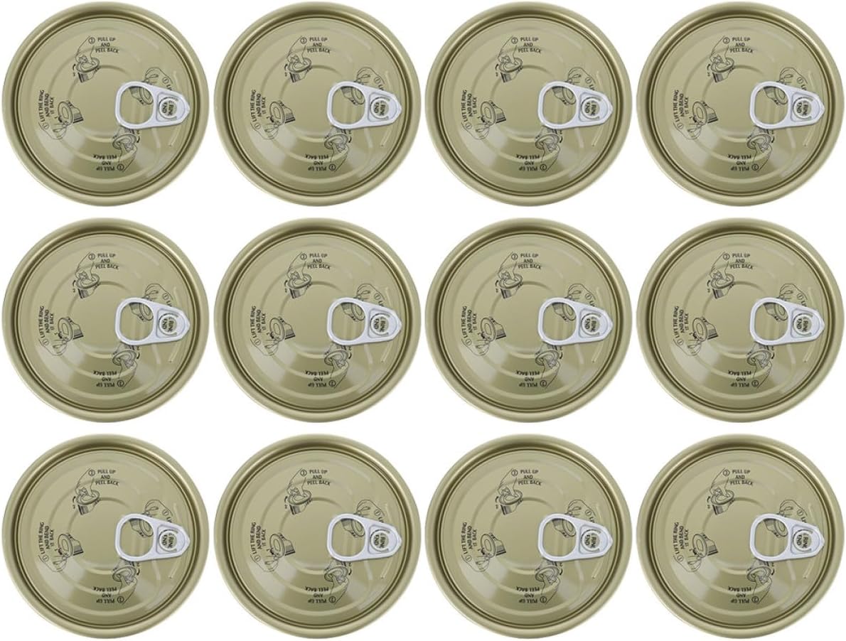 12pcs Food-grade Tinplate Sealed Meat and Seafood Storage Cans with Easy-open Lids, round Metal Tins for Cat Food, Cake, Dessert, and Snack Preservation