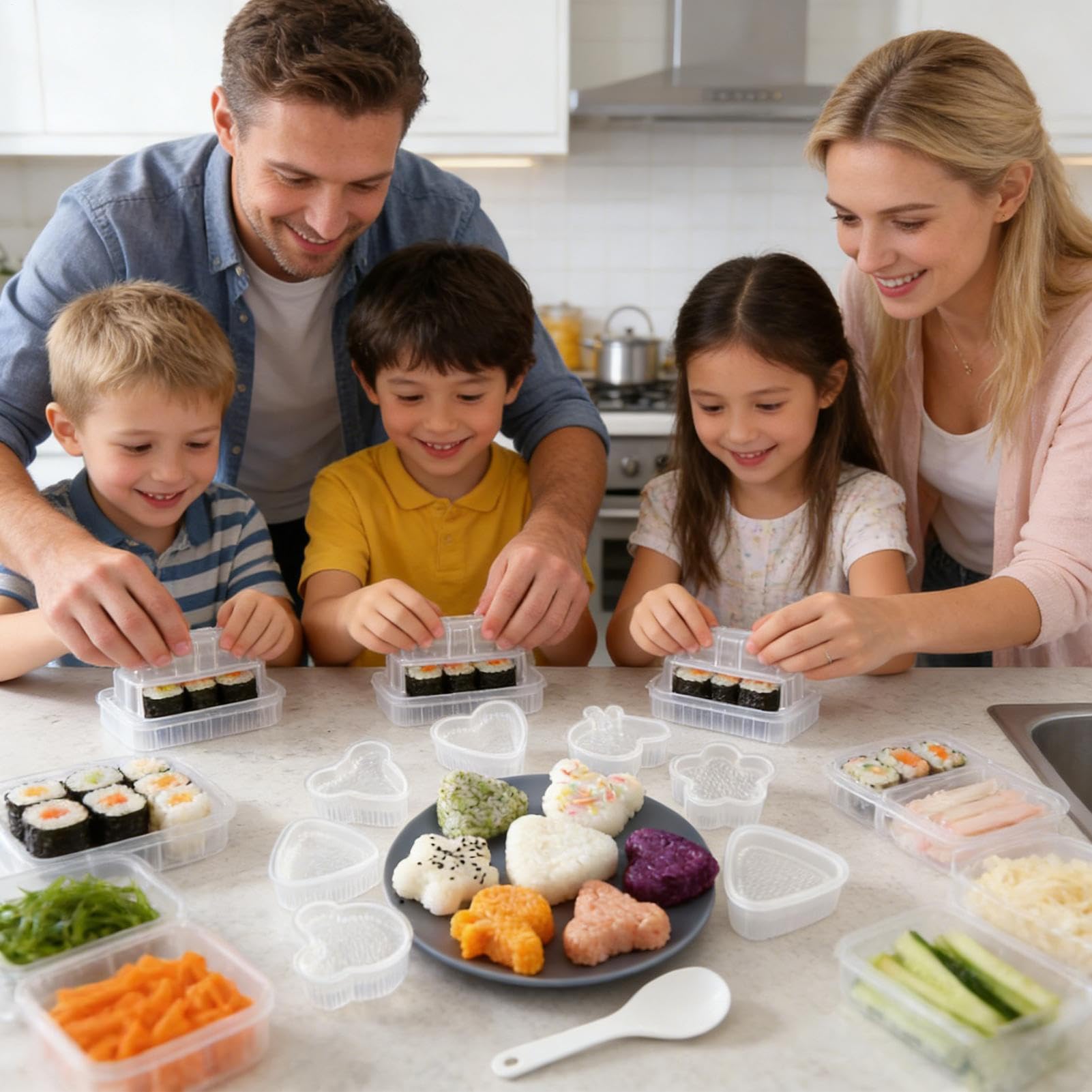 Stampo per sushi | Conjunto De Escolar E Material Escolar De Grande Capacidade,Stampo per riso per la casa e il libero creativo - per pranzo, campeggio, barbecue, scuola, casa,