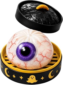 BAXLIMEK Halloween Spooky Ghost Dumpling,Cute Soft Stretchy Halloween Ghost Dumpling Squeeze with Steamer,Sensory Fidget Squishy for Anxiety Relief, Perfect for Party Favors,Birthday B-Special