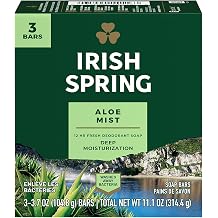 Irish Spring Deodorant Bath Bar Aloe,3.75 Ounce, 3 Count