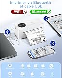 TATTMUSE Mini Bluetooth Thermal Label Printer, Shipping Label Printer 4x6, Postage Label Printer Compatible with Royal Mail, Evri, UPS, White - 4
