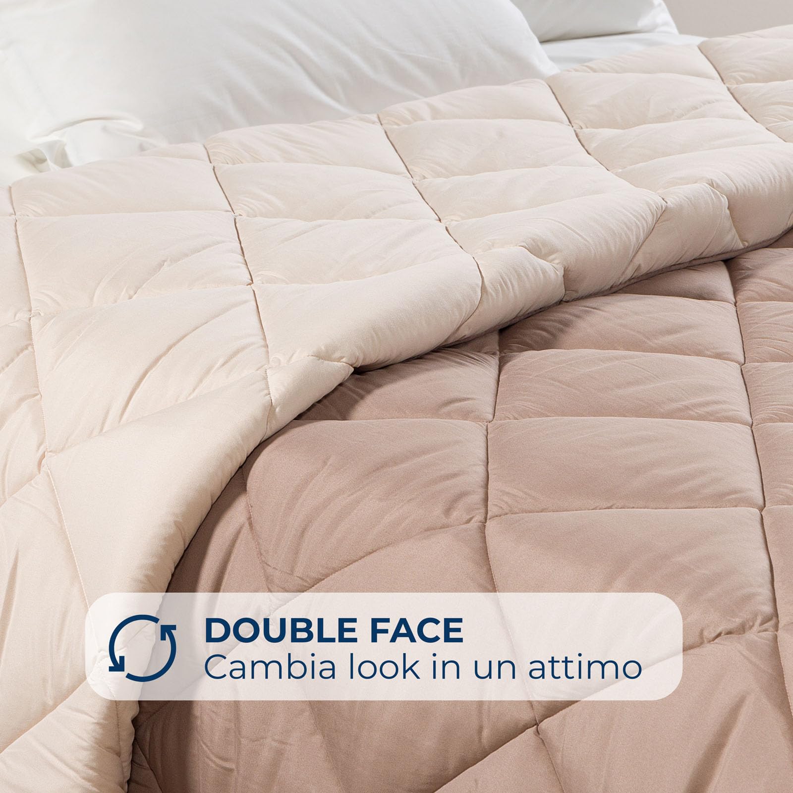 Caleffi - Trapunta Invernale Matrimoniale 260x265 in Microfibra, Piumone Matrimoniale Invernale Morbido Avvolgente, Piumino Imbottito Resistente Lavabile, Coperta Trapuntata Anallergica Made in Italy