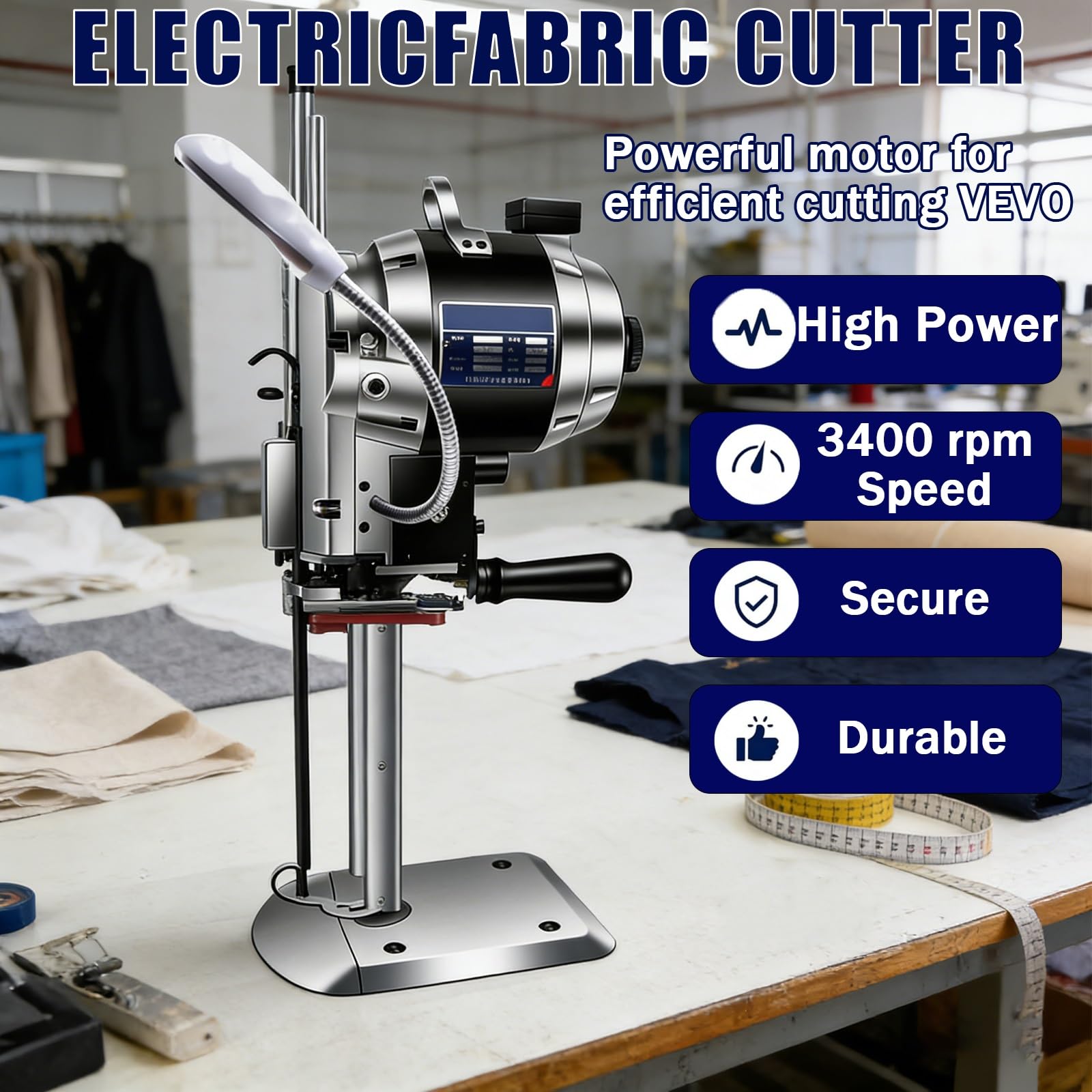 Máquina Eléctrica De Corte De Tejidos, Cortadora Con Cuchilla Recta 1100w/1200w, Gran Cortadora Rotativa De Telas Con Afilado Automático De Cuchilla Para Industrias Textiles Y Del Cuero(8 in)