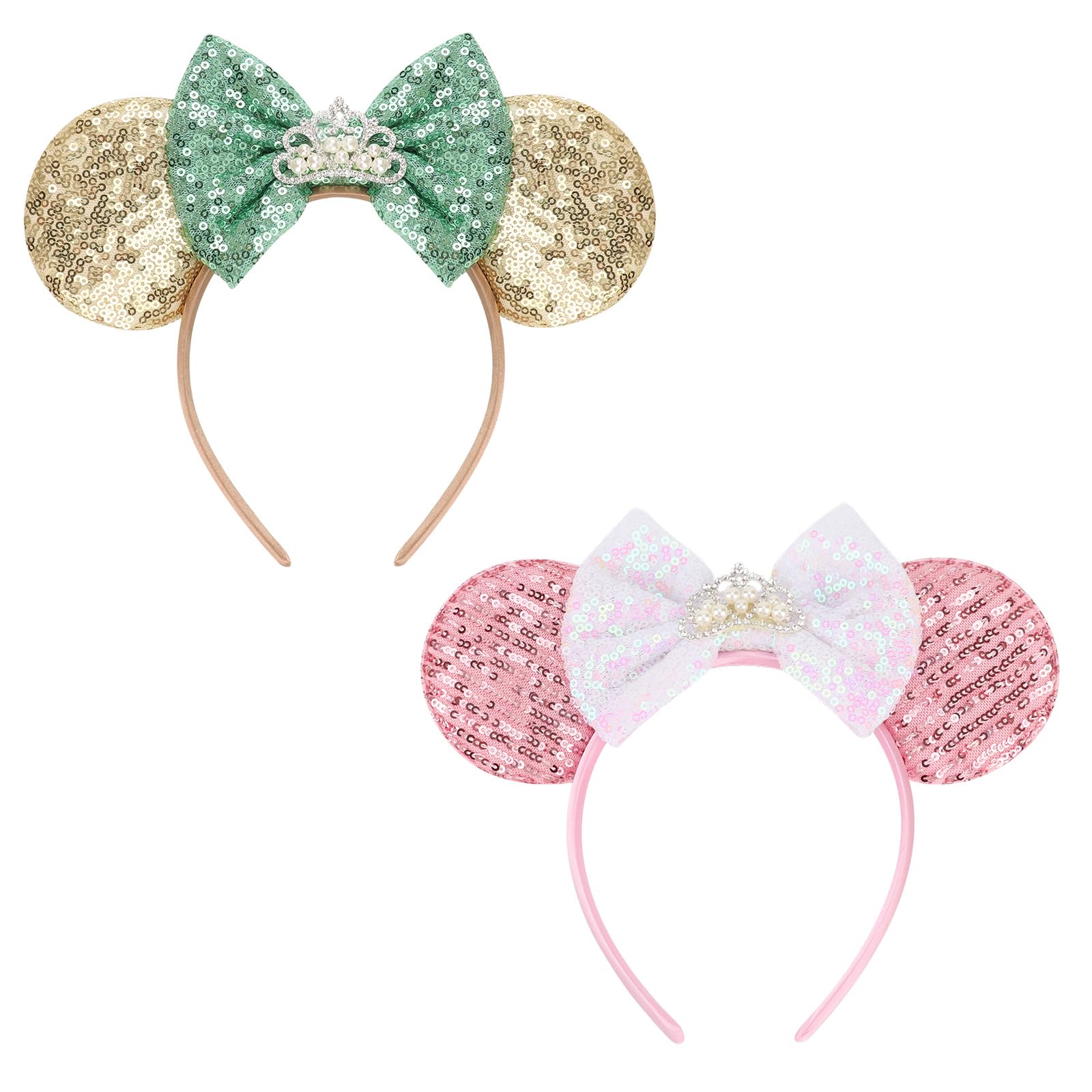 DRESHOW Oreilles de Souris Arc Bandeaux Paillettes Décoration de