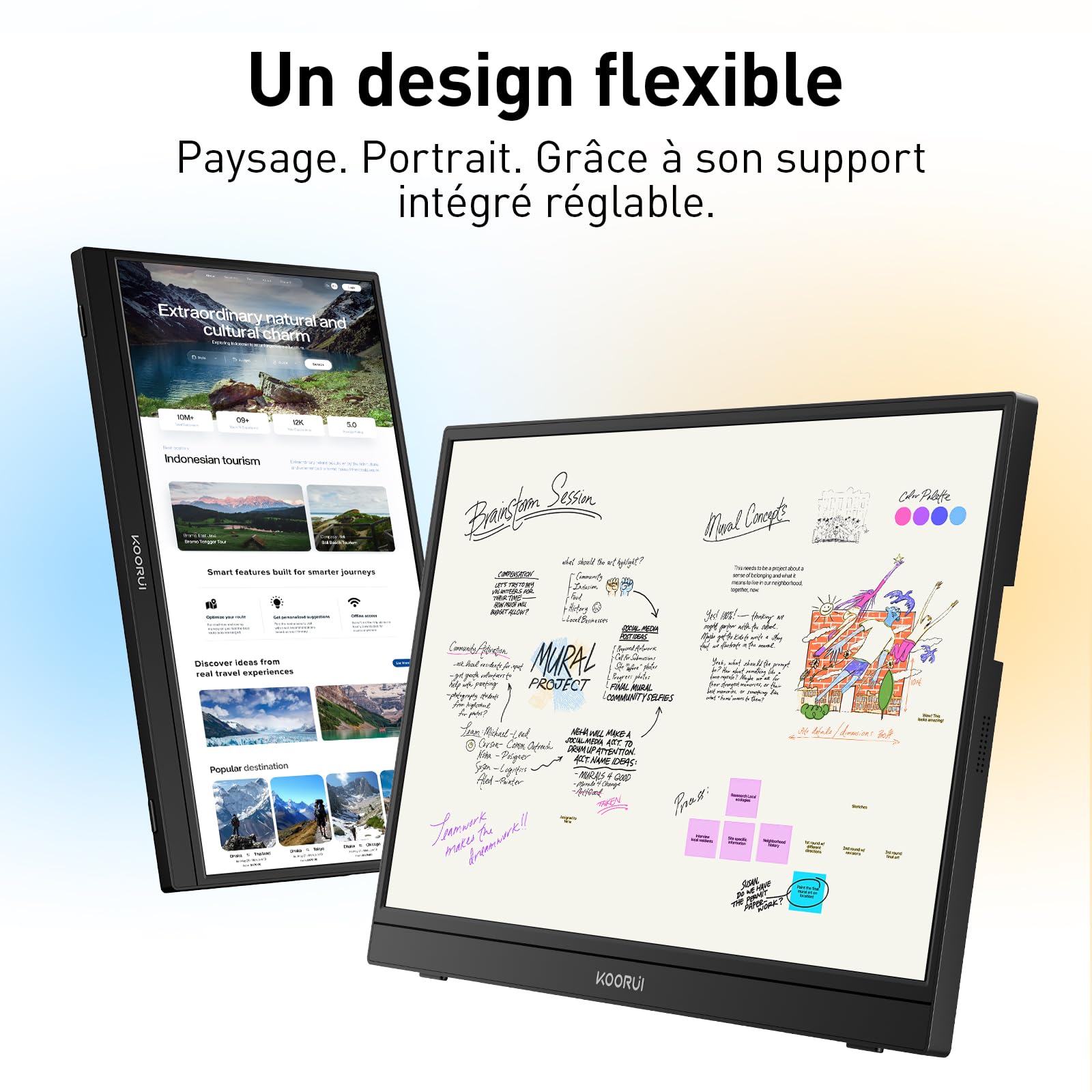 KOORUI Ecran Portable 15,6" IPS FHD HDMI USB Type C Haut-parleurs Intégrés