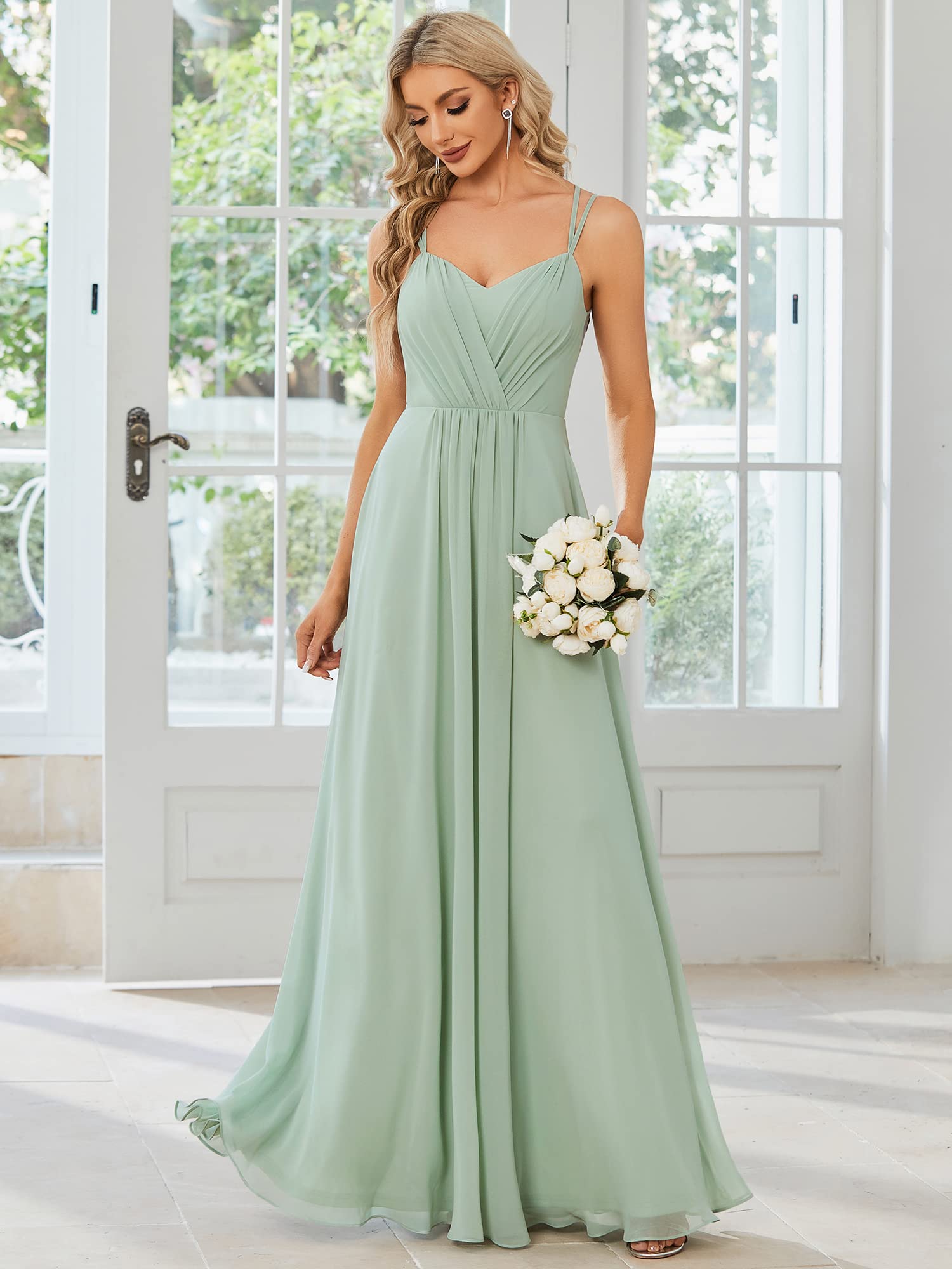 Ever-Pretty Robe de Demoiselle d'honneur Bretelles Col V Dos Nu A Line Chic ES01692