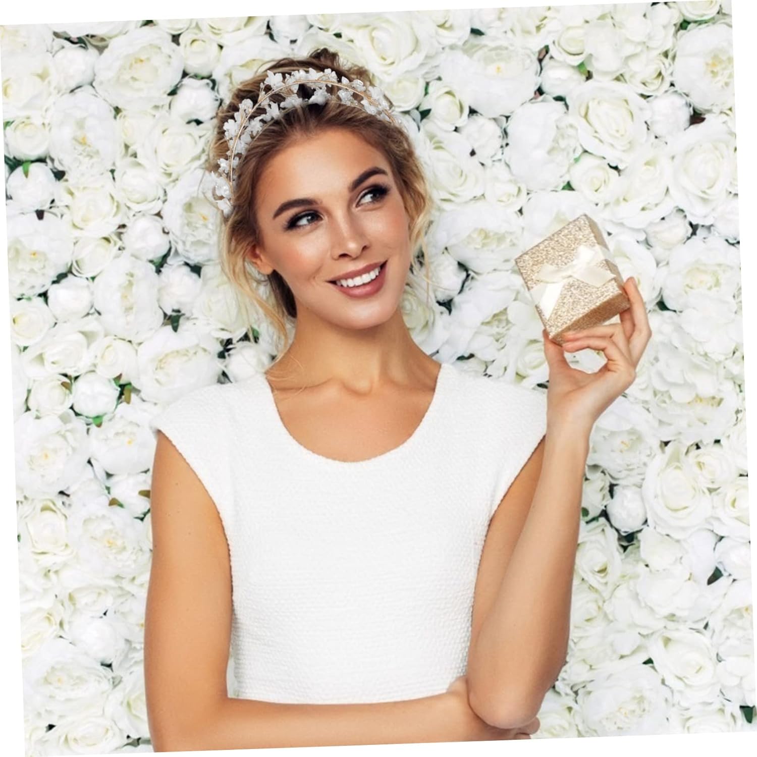 ティアラ/クラウン/カチューシャ | DisMoiディモア｜ブライダルアクセサリー 1個 二重クラウンアクセサリー 花嫁のカチューシャ レディースヘッドバンド 花衣装ティアラ アクセサリーパラムジャー ラインストーン