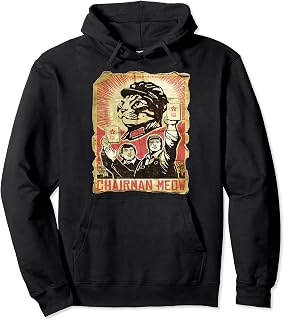 Chairman Meow funny poster style art T-Shirt red cat Pullover Hoodie