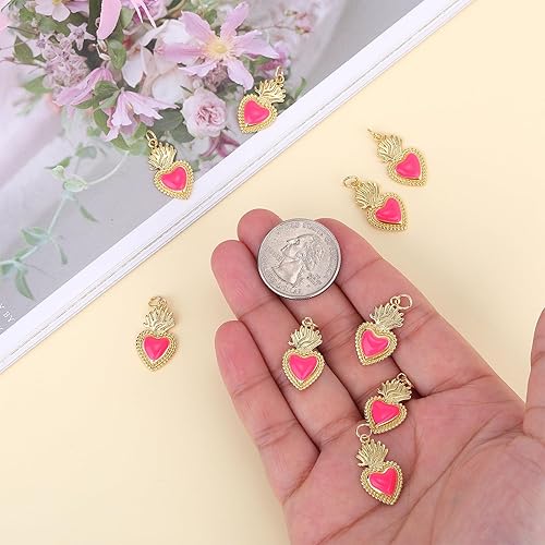 Miniatura 3 de Abalorio de latón dorado con esmalte y anillos de salto para joyería pendientes pulsera collar fabricación
