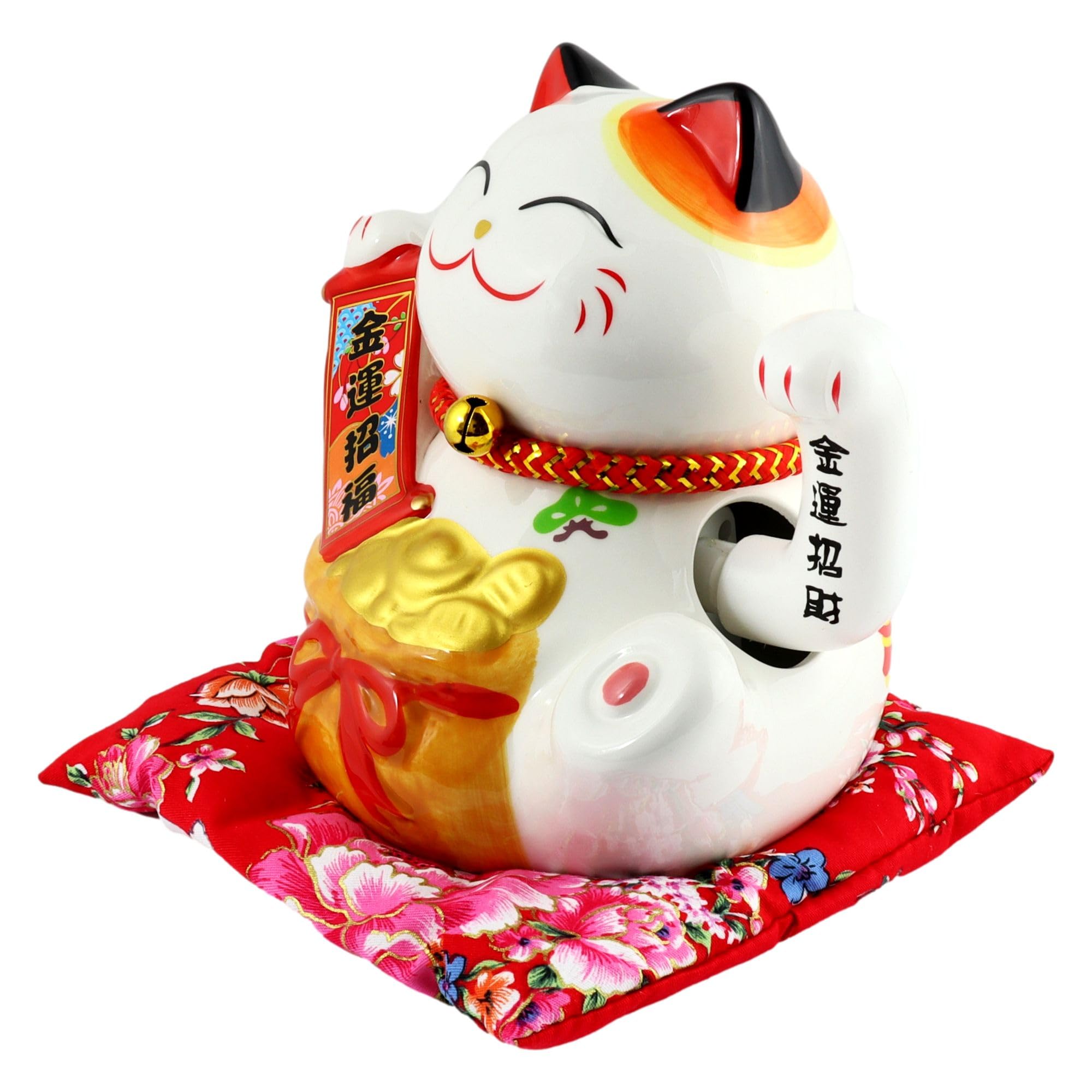Freak Scene Agitando Gato Chino - Porcelana 15,5 cm Blanco - Maneki Neko 01