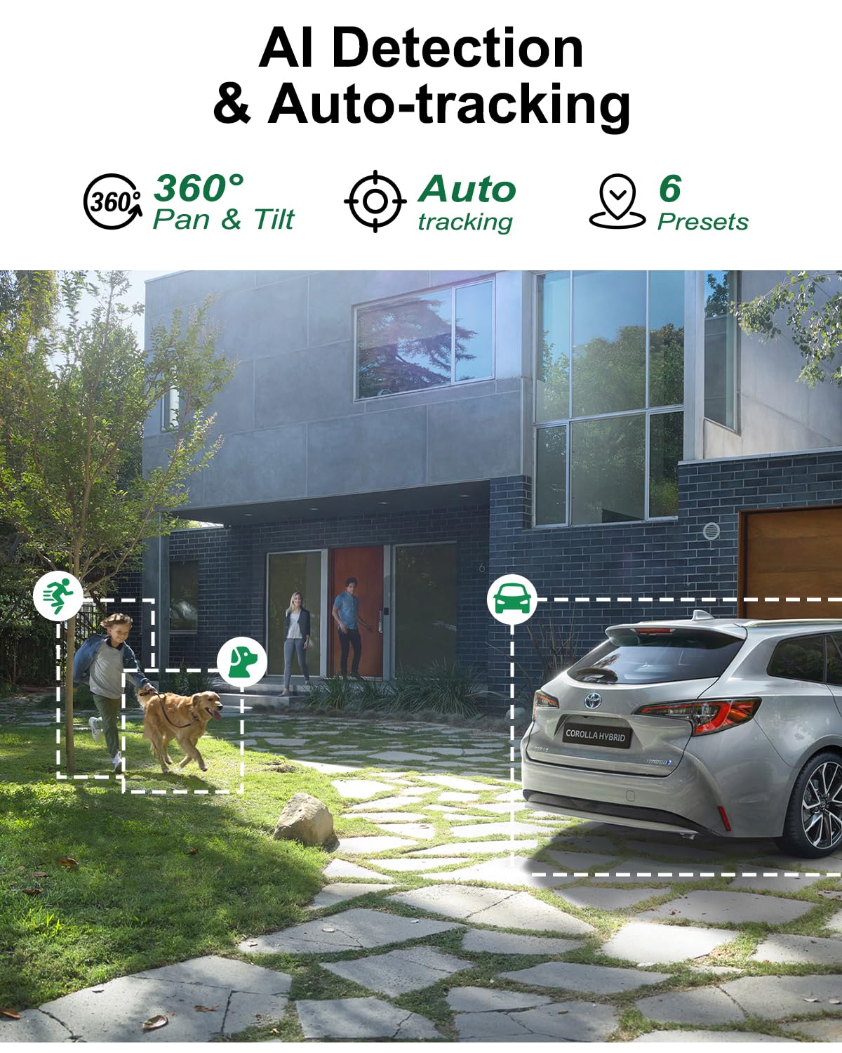[Podwójny obiektyw 4 MP + 4 MP i 10-krotny zoom] System kamer bezpieczeństwa zewnętrzny bezprzewodowy z automatycznym śledzeniem, 4K wewnętrzny domowy nadzór wideo CCTV 10 CH z 1 TB, kolorowy