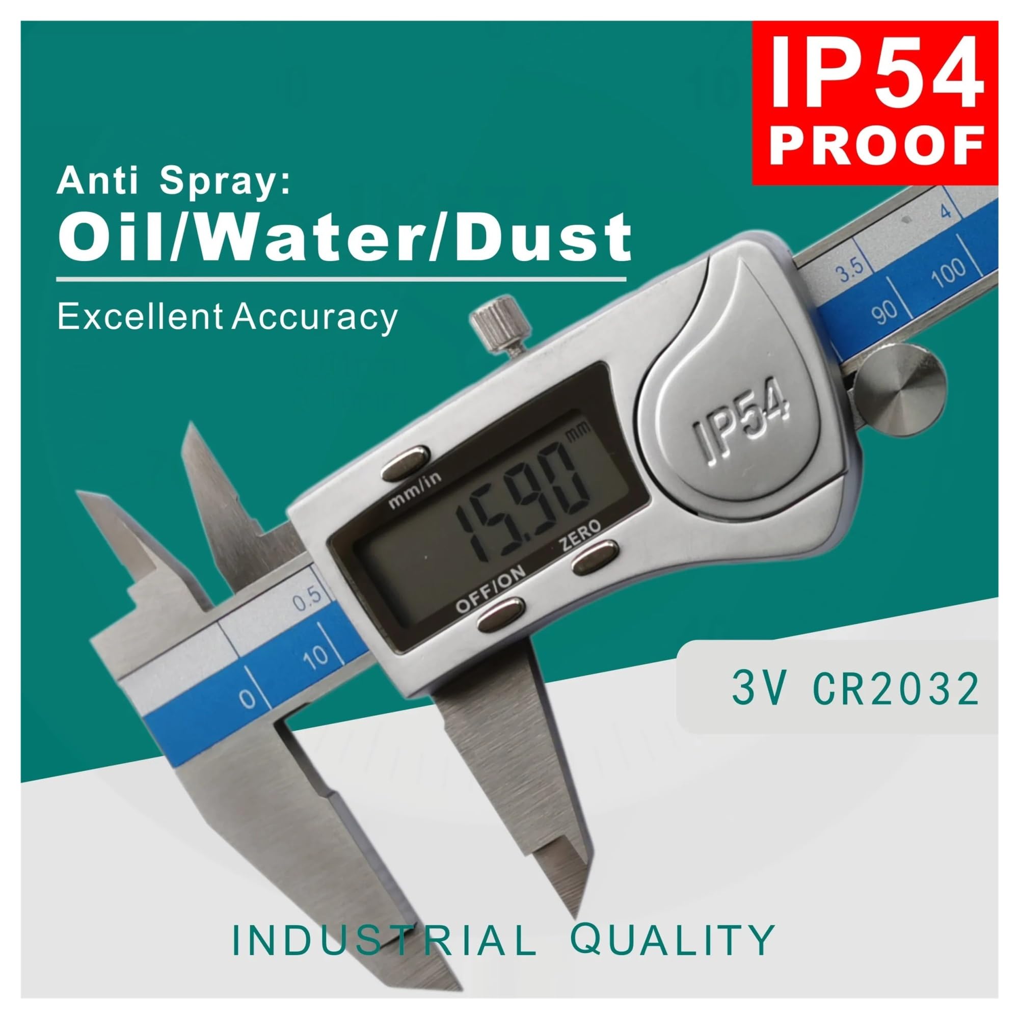 Calibrador Digital electrónico Vernier IP67 de 0-150 mm/6" de Alta precisión IP54. Calibrador Digital de 200 mm y 0,01 mm (IP67 de 0-150 mm).
