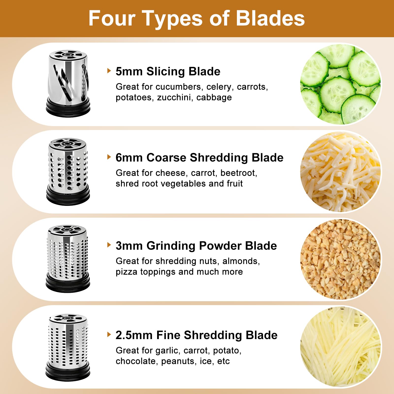Slicer Shredder Aufsatz für Kitchenaid Standmixer | Edelstahl, Gemüseschredder, Käsereibe, Salatmacher, Chopper Mahlpulver Zubehör für Küchenhelfer