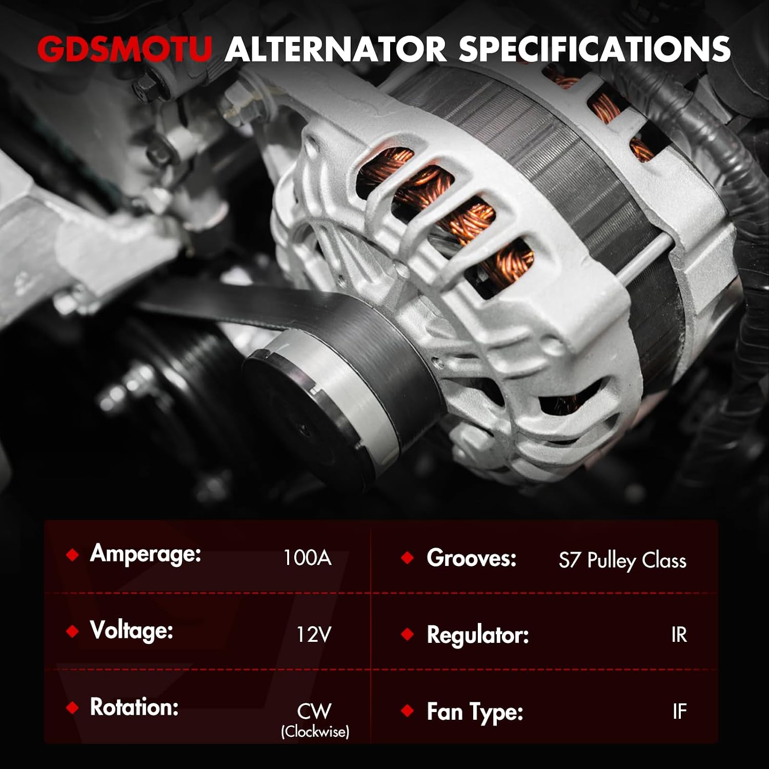 Alternator Compatible for 2007-2010 for Toyota for FJ Cruiser, 2005-2015 for Toyota for Tacoma, 2006-2010 for Toyota for Tundra, Replace 27060-0P010 AND0336 11138