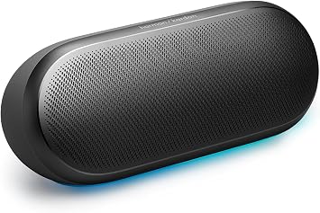 Harman Kardon Luna 2 Wireless Speaker, App Compatible, IP67 Waterproof and Dustproof, Ambient Light, Bluetooth Auracast, 12 Hours of Playtime, AirTouch Stereo Pairing, Recycled Material, Classic Black