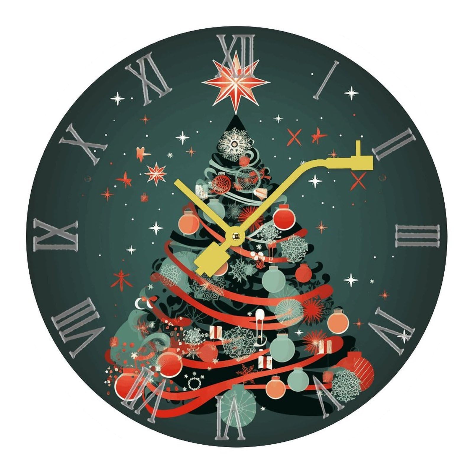 Horloge murale silencieuse en sapin pour un sommeil sans tic-tac