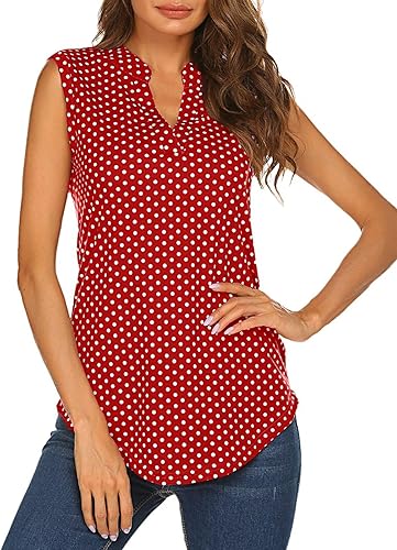 Miniatura 4 de Halfie Women's Sleeveless Floral Print V Neck Tunic Tank Tops Blouse Shirts