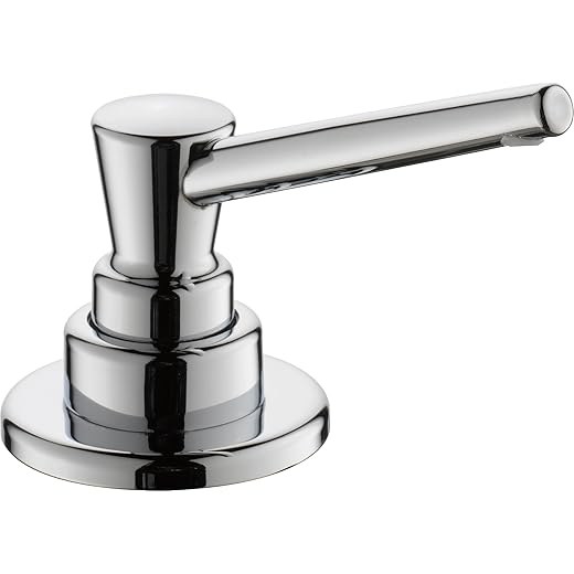 Delta Faucet RP1001 Soap/Lotion Dispenser with 13oz bottle with funnel, Chrome,3.38 x 1.06 x 3.13 inches