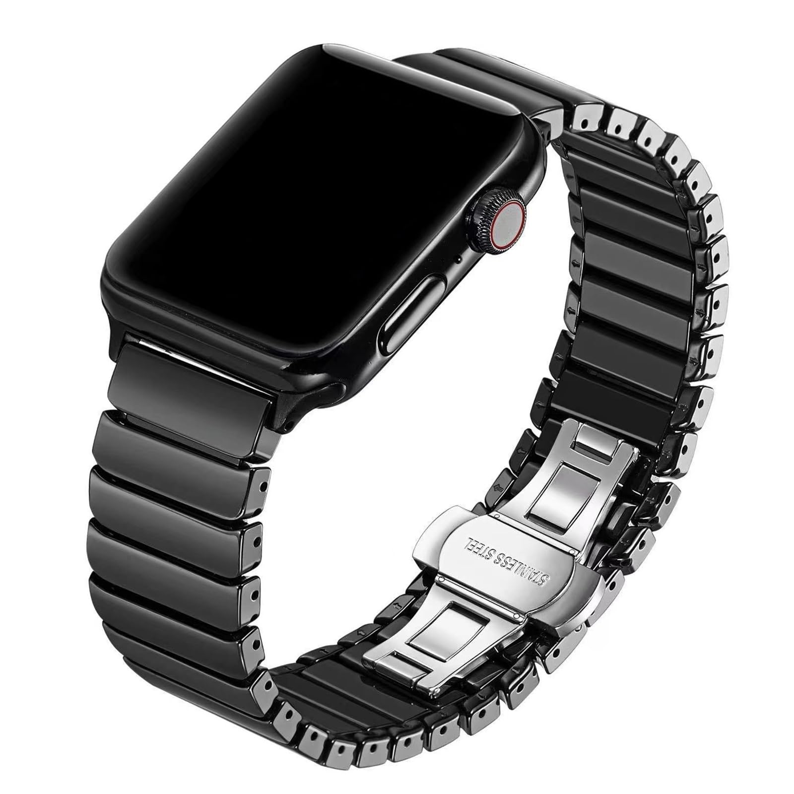 Cinturino in ceramica 18mm 20mm 22mm Cinturino Design a sgancio rapido Chiusura pieghevole in acciaio inossidabile Accessori for orologi di ricambio unisex