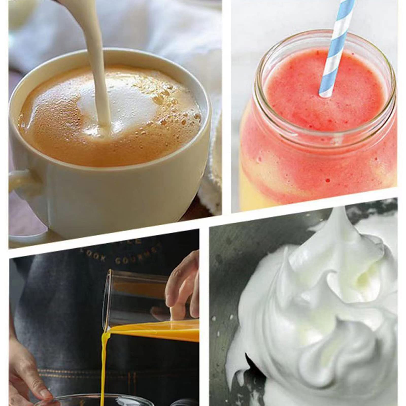 Montalatte elettrico senza fili, Schiuma elettrica per caffè schiuma di latte frullatore batteria montalatte tazza tazza elettrica montalatte
