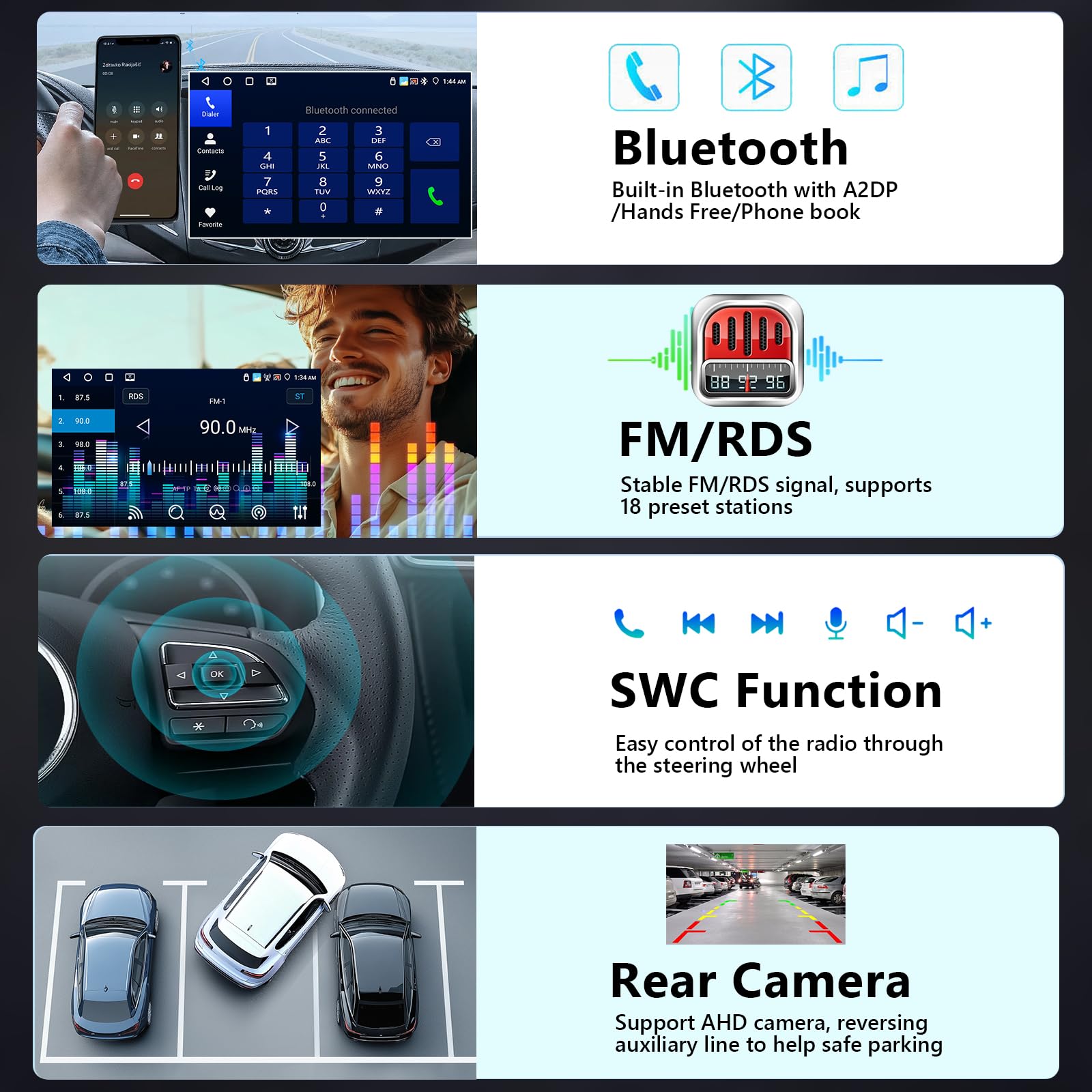 4+64G Autoradio con Carplay per VW Passat Golf MK5 MK6 JETTA POLO Touran Sedile Sharan, 9" Stereo Bluetooth con Navigazione GPS/Collegamento a Specchio/WiFi/RDS/Hi-Fi+Telecamera