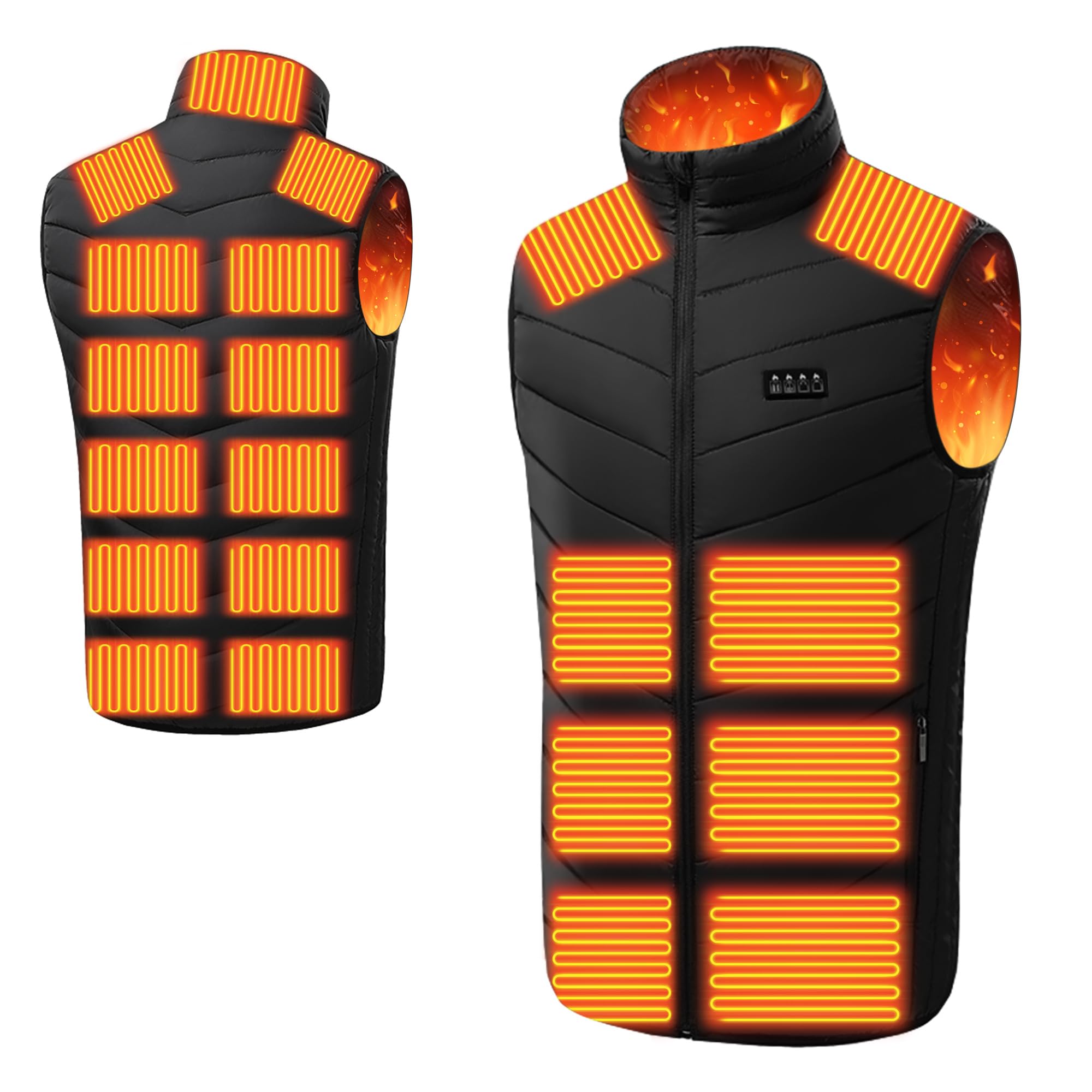 kanoki Electric Heating Vest, Heating Vest, 21 Heating Points, Super Fast Heating Vest, Front and Rear Independent Switch, 3 Levels of Temperature Adjustment, USB Powered, For Winter, Cold Protection-picture-27